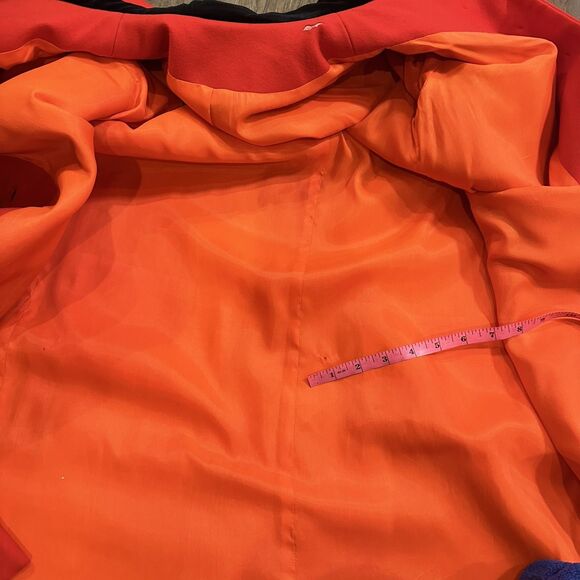 Vintage David Hayes Red Wool Dress Overcoat Buttons Lined Size 10 Made In USA - Picture 7 of 11